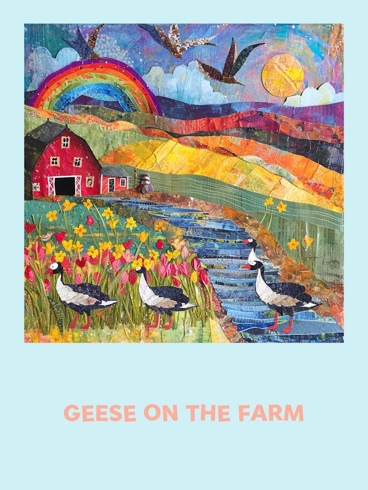 Geese On The Farm Poster 2