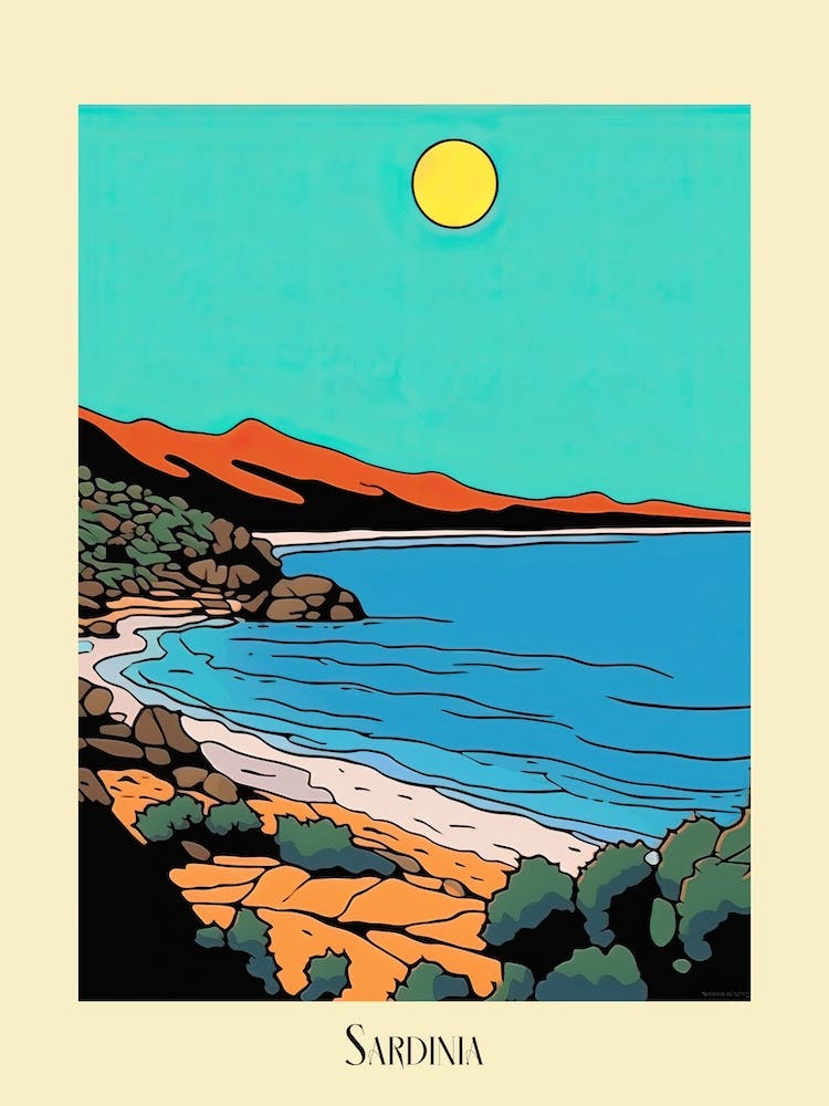 Poster Of Minimal Design Style Of Sardinia, Italy 4