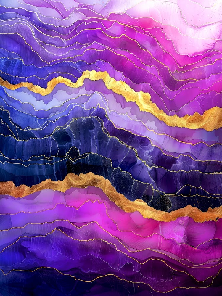Abstract Purple And Gold Abstract Background