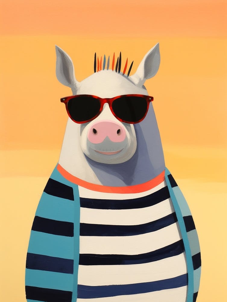 Kleines Nashorn 2 Mit Sonnenbrille