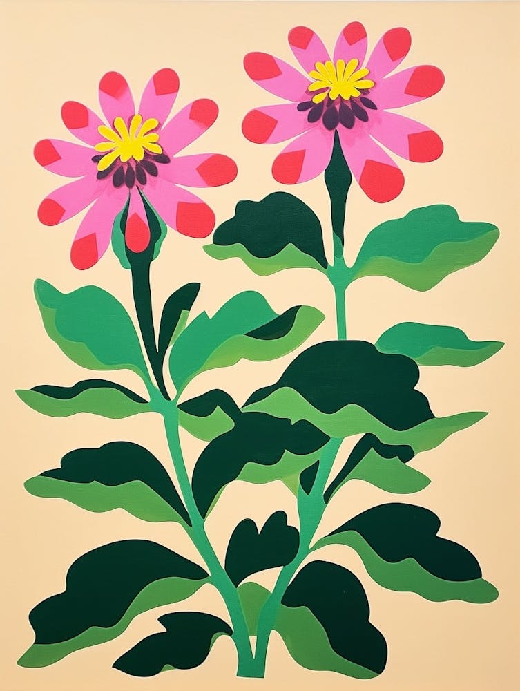 Cut Out Style Flower Art Bee Balm 2