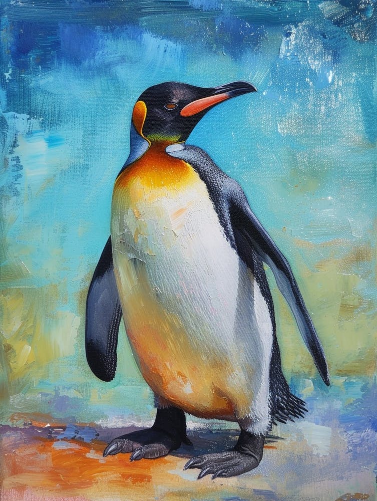 Galapagos Penguin Signy Island Colour Block Painting 4
