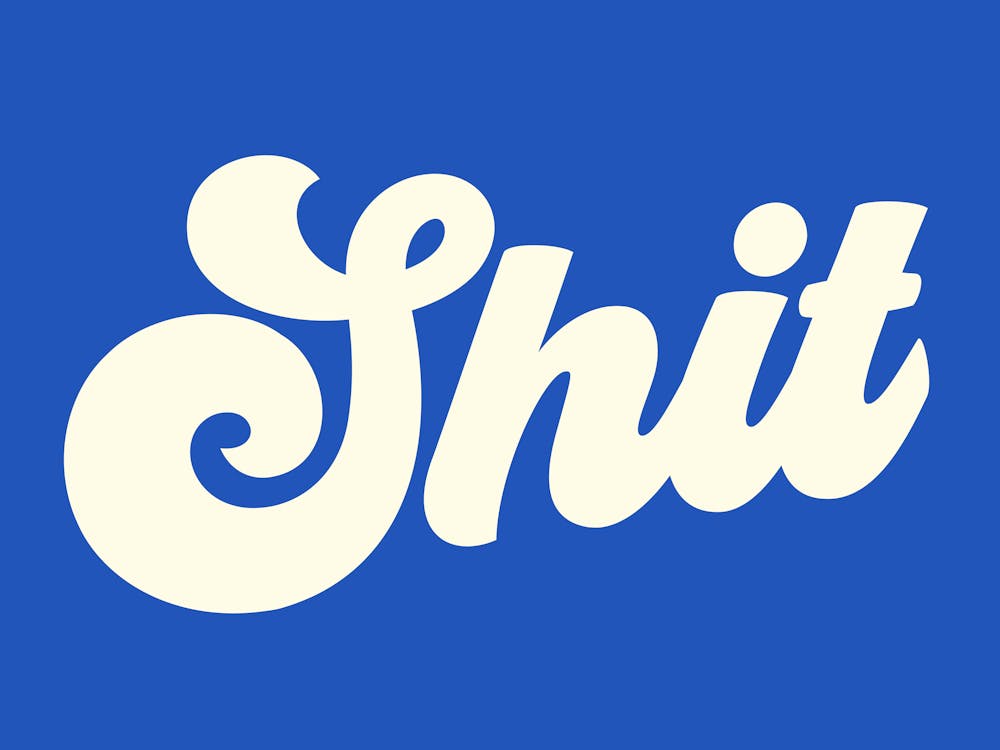 Shit Lettering (Blue Tone), groovy, funny, funky, humor, vibes, words, funk, humor, swear, home, dorm, decor, aesthetic, cool, cute, type, typography, sassy, sarcastic