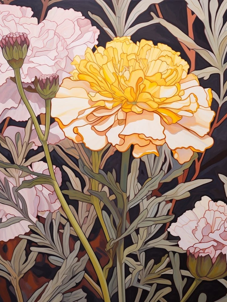 Marigold 1 Flower Painting