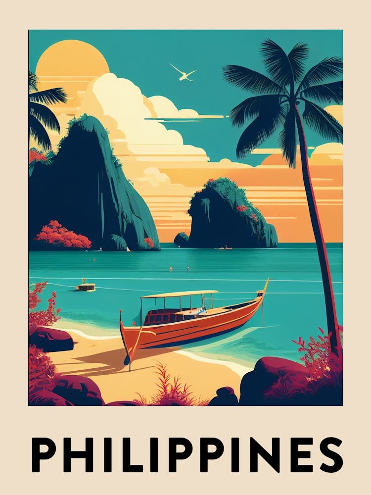 Philippines Vintage Travel Poster