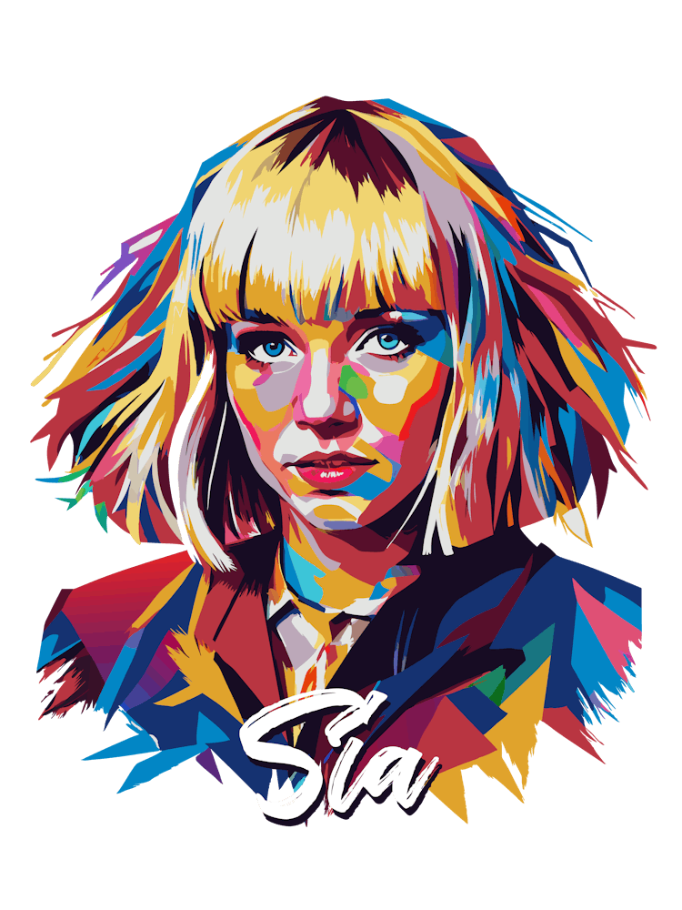 Sia 02 Portrait Music Icon WPAP Pop Art Style