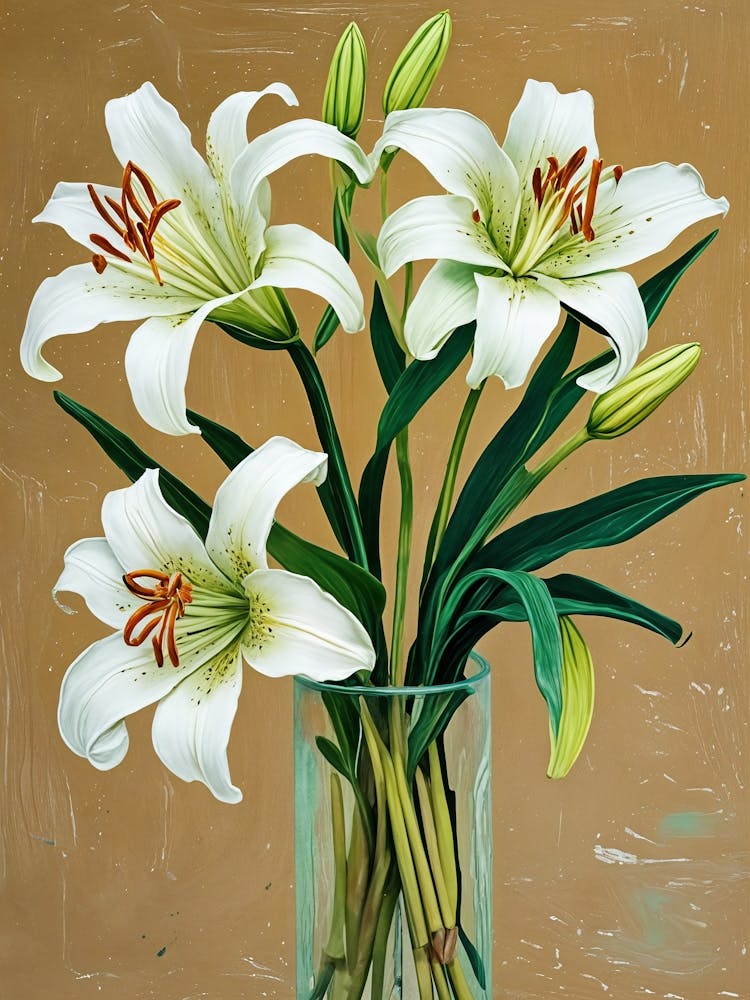 White Lilies In A Vase no3