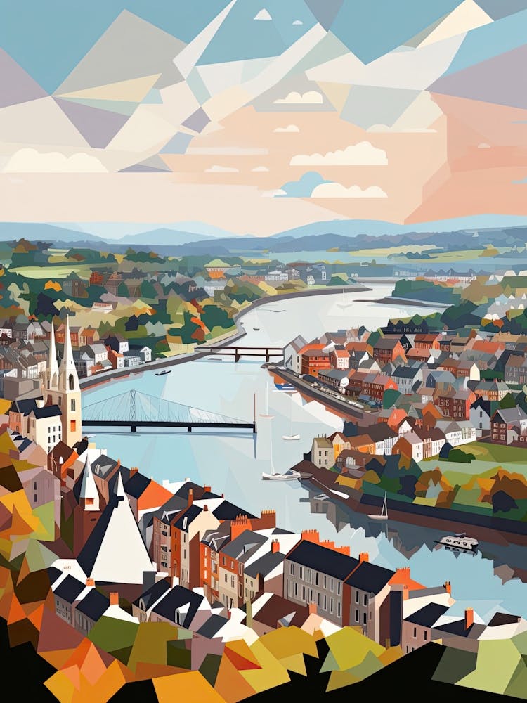 Evon, United Kingdom, Geometric Illustration 2