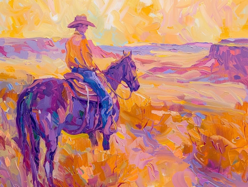 Cowboy Painting Chihuahuan Desert 1