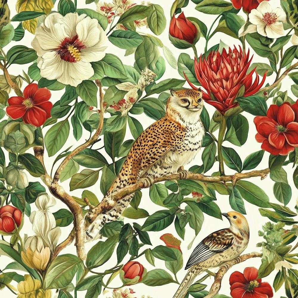 Owls And Flowers Art