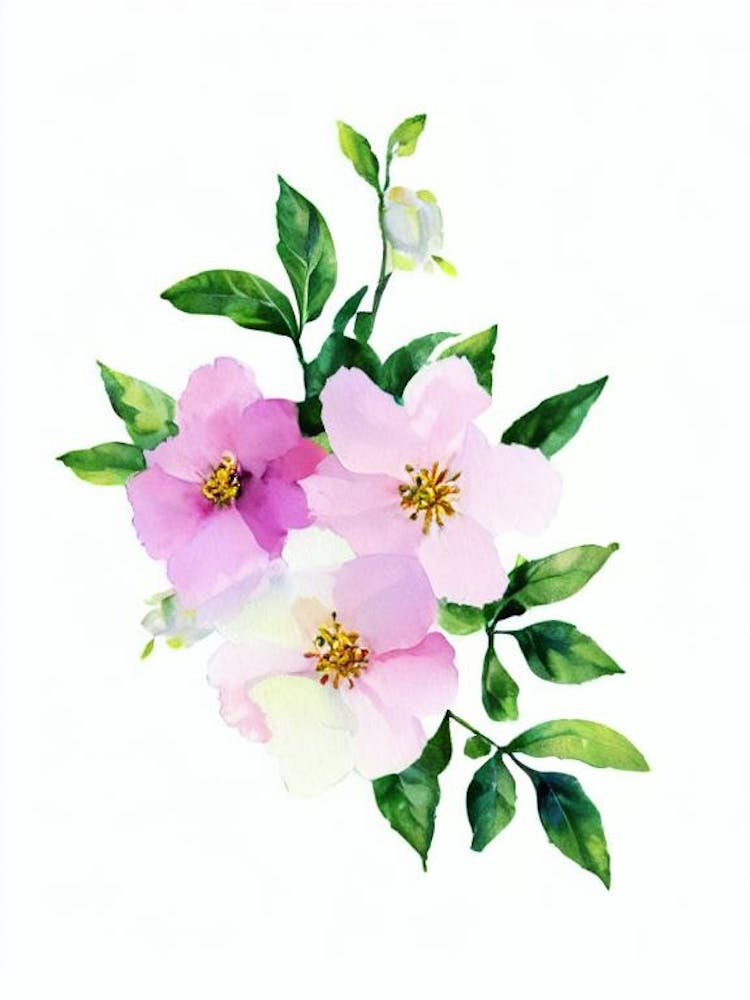 Apple Blossom Watercolour Flower