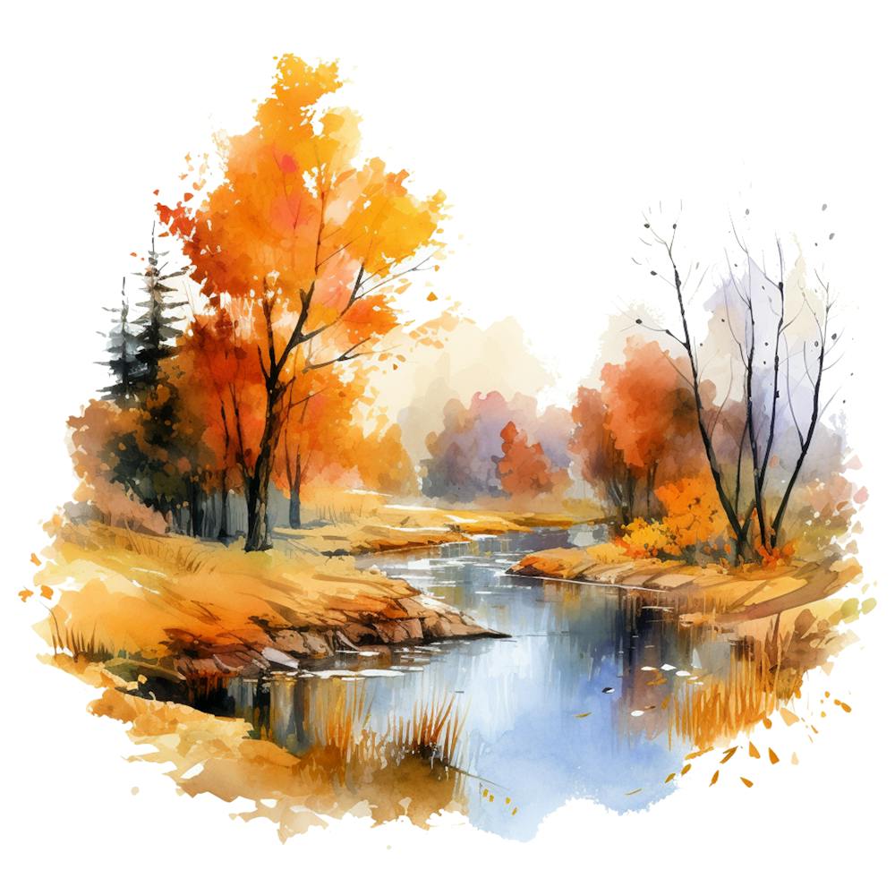 Aquarell Herbstlandschaft 5