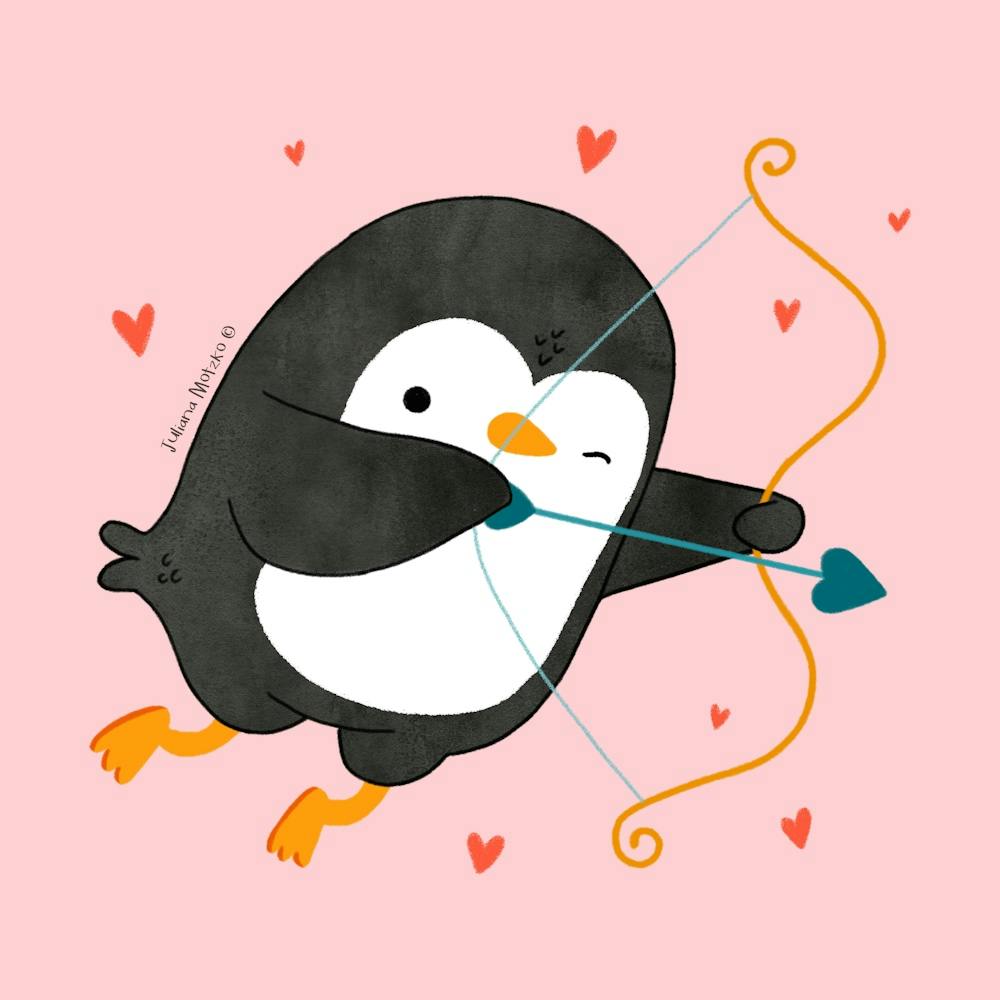Penguin Cupid Valentine'S Day