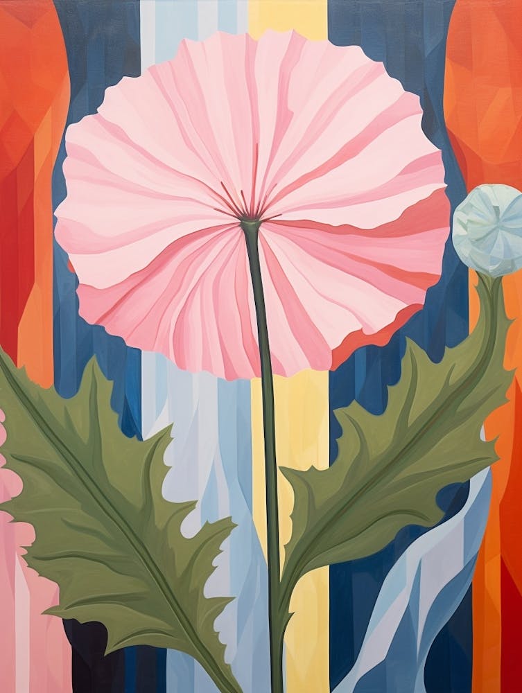 Carnation Dianthus 6 Hilma Af Klint Inspired Pastel Flower Painting