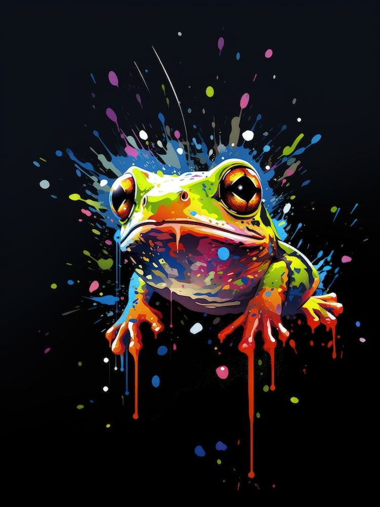 Frog colorful Pop Art wall painting