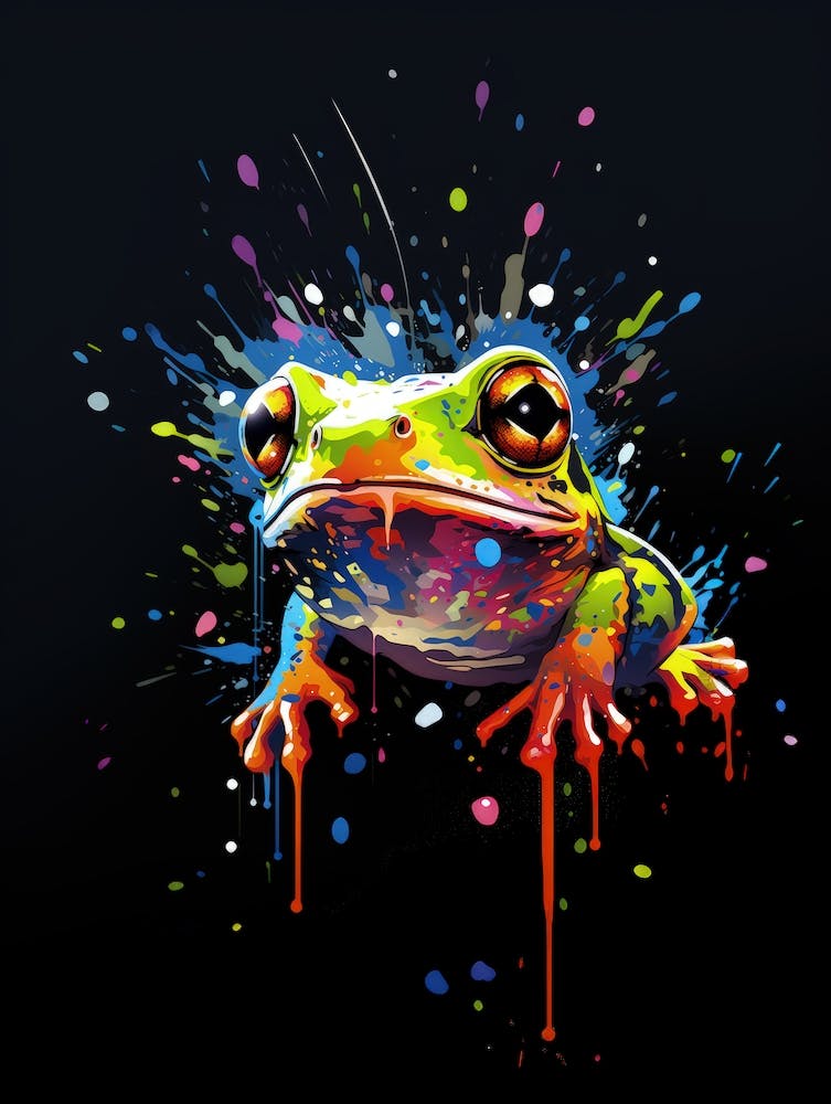 Frog colorful Pop Art wall painting