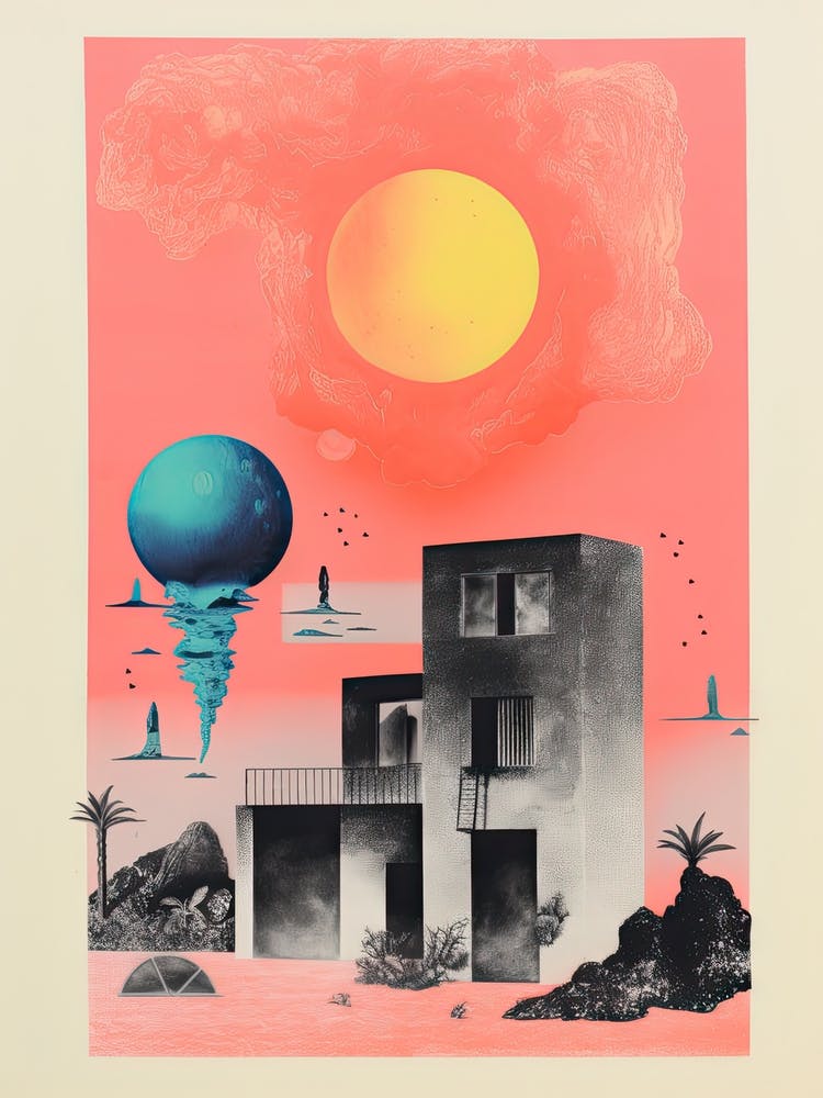 A House In Australia, Abstract Risograph Style 4