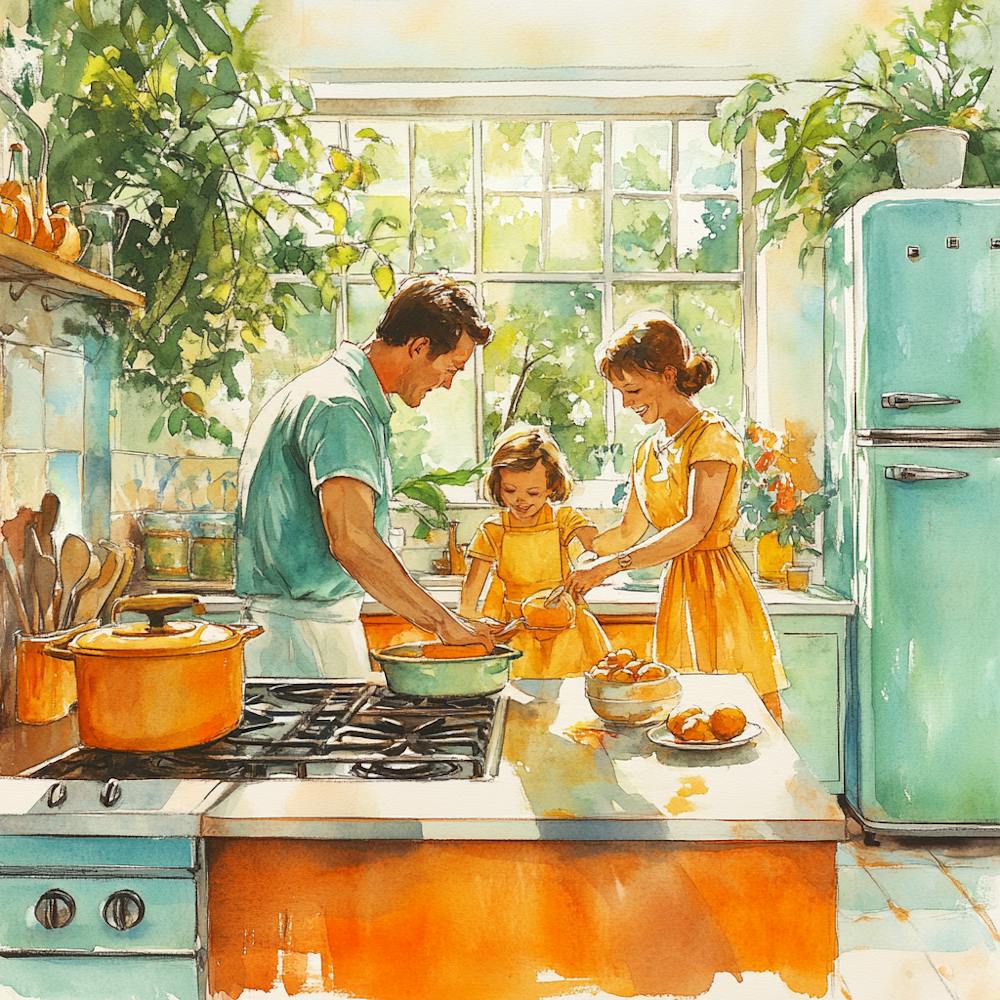 Family In The Kitchen