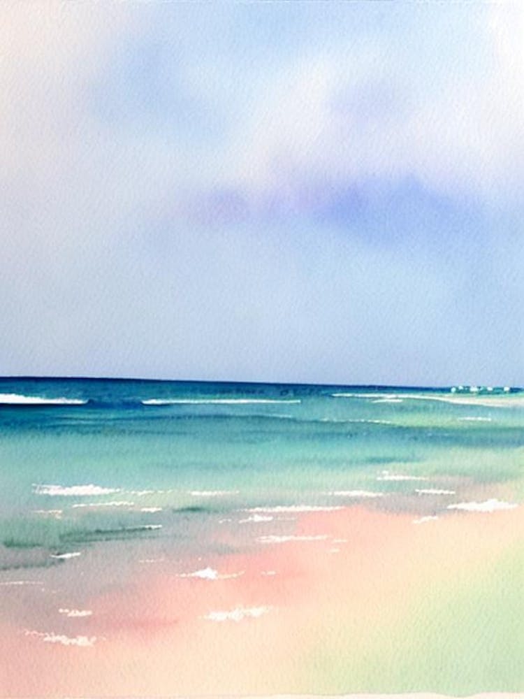 Crane Beach 7, Barbados Watercolour