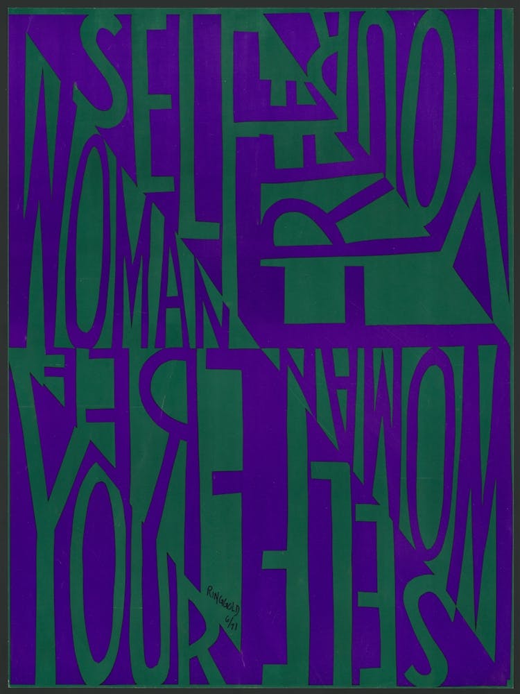 Free Woman, Free Yourself Vintage Feminist Activist Poster