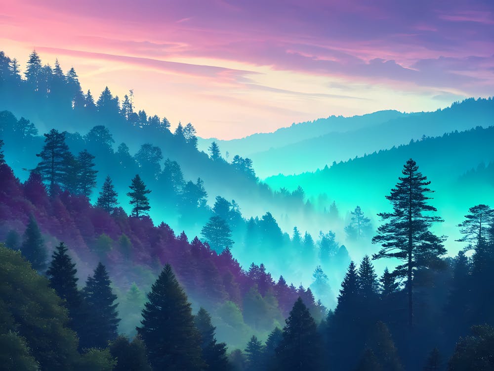 Forest At Sunset 1