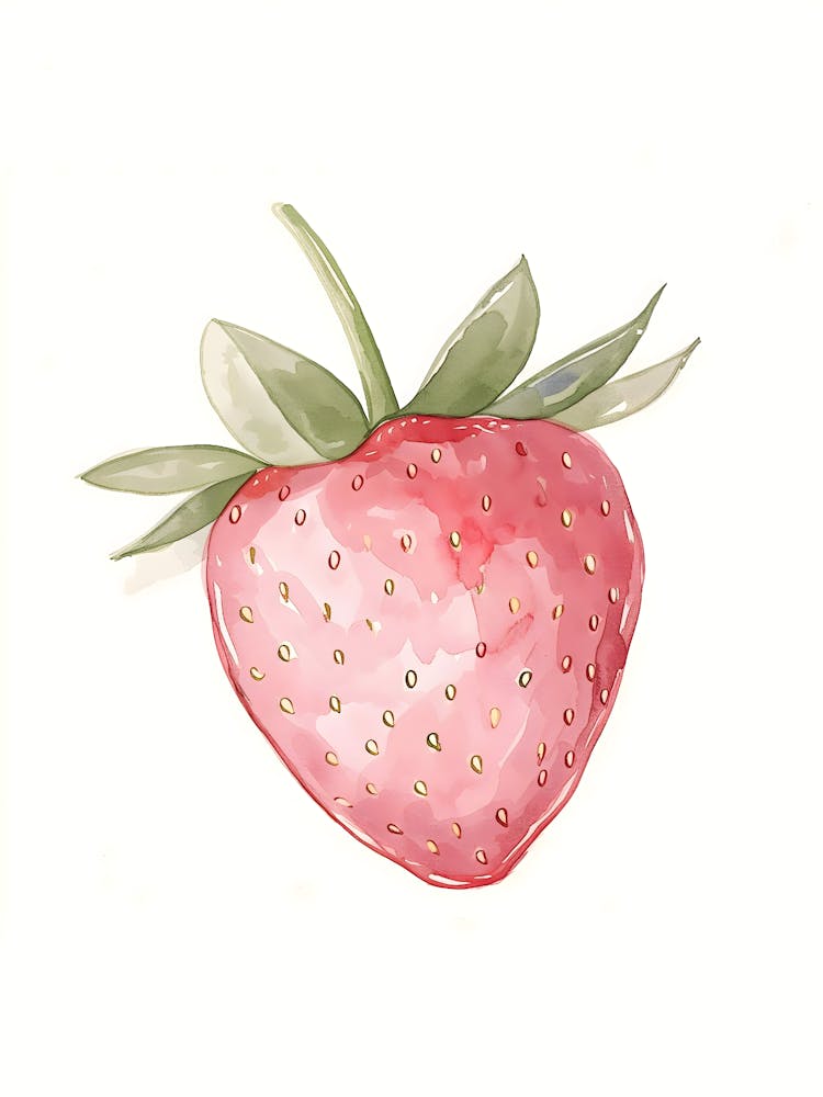 Strawberry Watercolor Painting