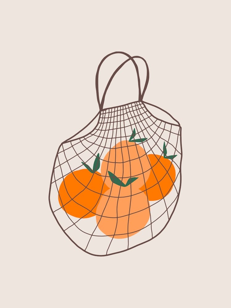 Oranges in Bag Print