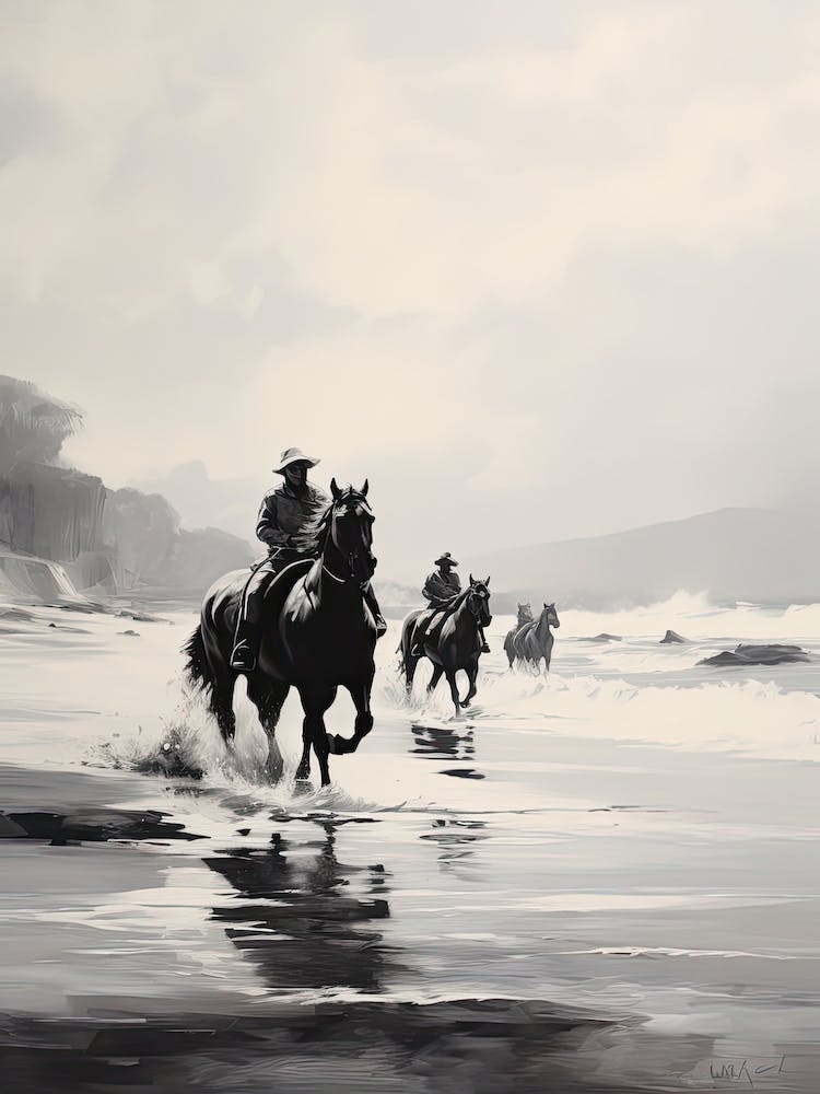 A Horse Oil Painting In Camps Bay Beach, South Africa, Portrait 4