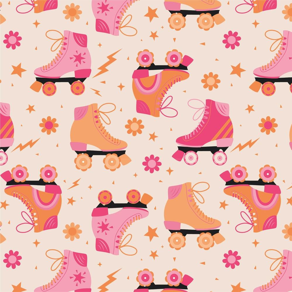 Derby Girl Retro Pink and Orange Rollerskates