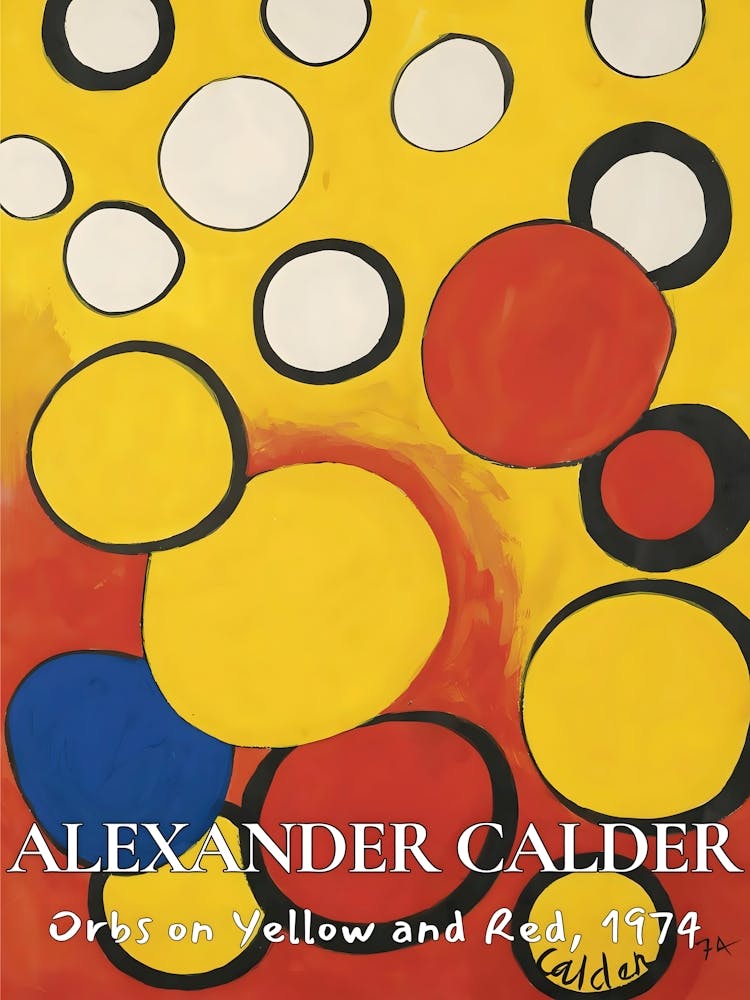 Alexander Calder Orbs On Yellow And Red, 1989