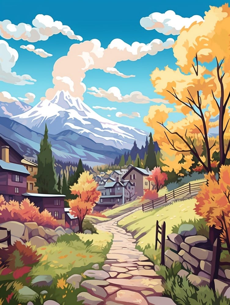 Chamonix To Zermatt France 3 Hike Illustration