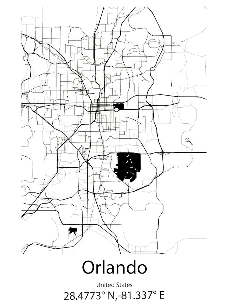 Orlando,United States Minimalist Map