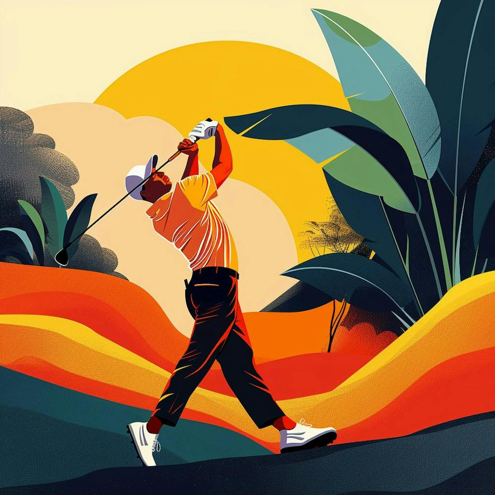 A Golfer Teeing Off Lofi Illustration 1718673009 4