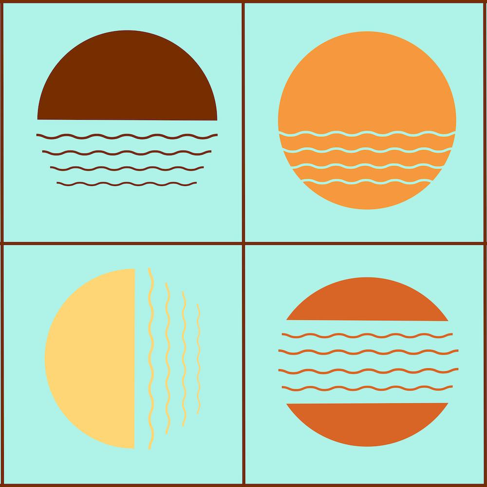 4 Sunset In The Sea - MidCentury