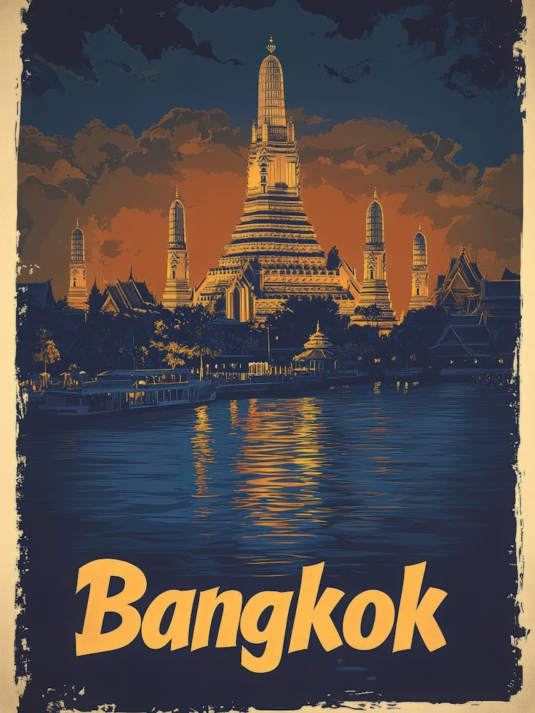 Aihrgdesign A Vintage Travel Poster Of Bangkok