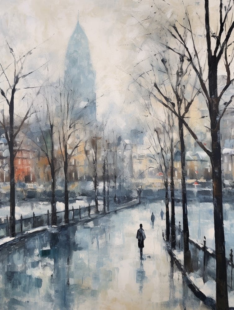 Winter City Park Painting Battersea Park London 5