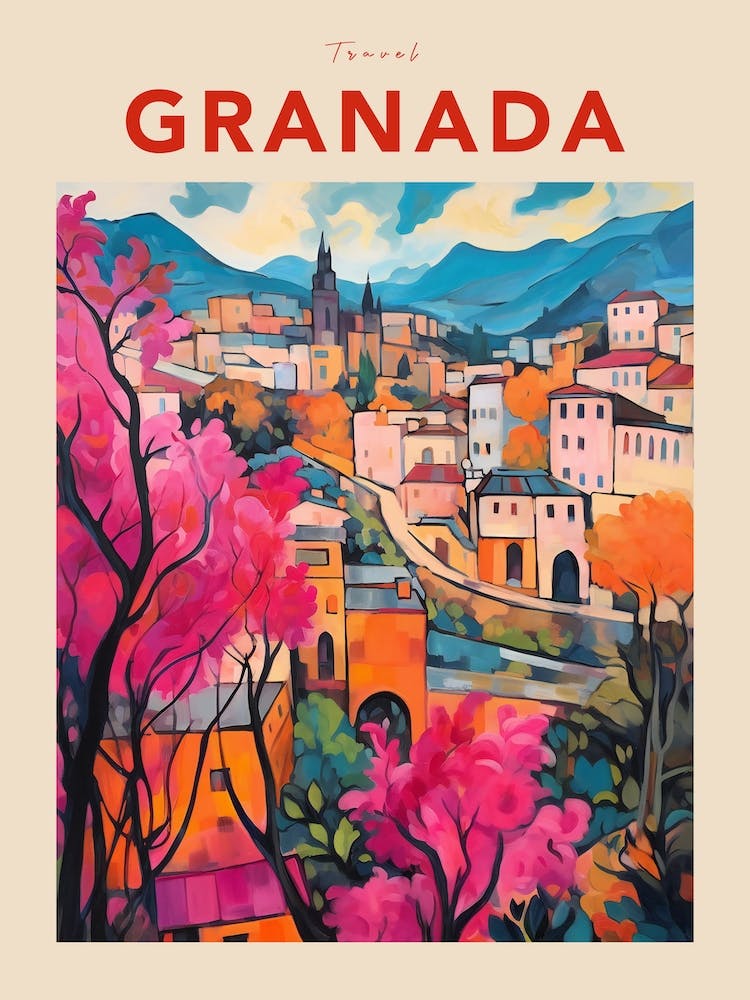 Granada Spain 7 Fauvist Travel Poster