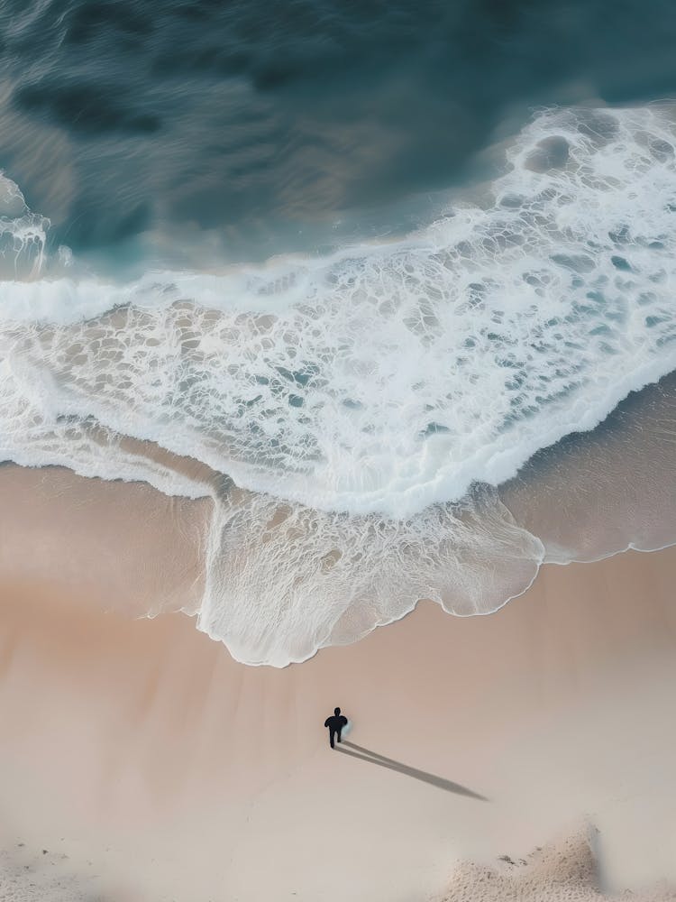 Person Walking On The Beach