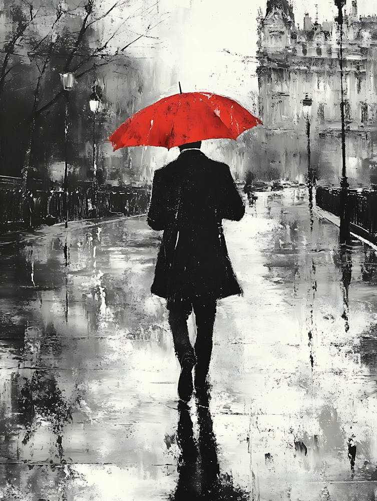 Man In The Rain Canvas Print 2