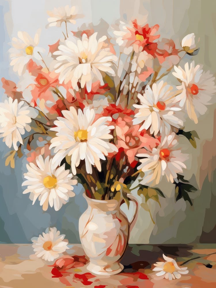 Daisy Flower Still Life Painting 2 Dreamy