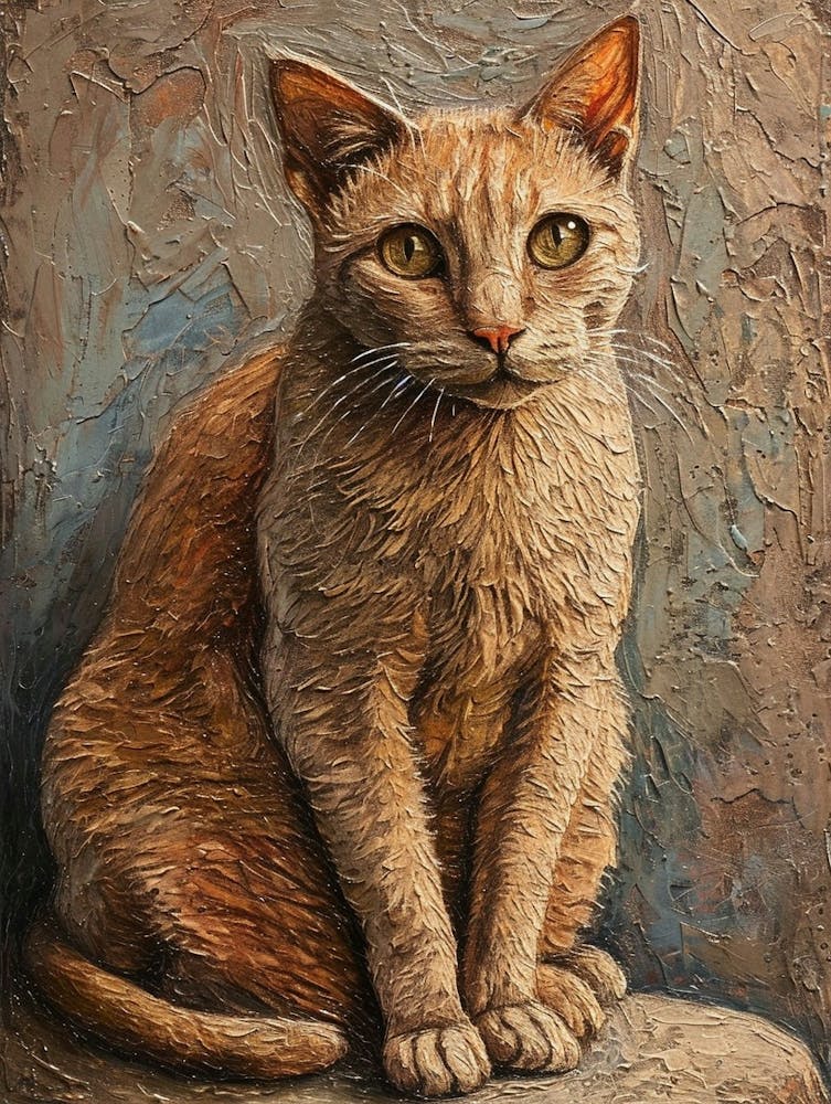 Laperm Cat Relief Illustration 2