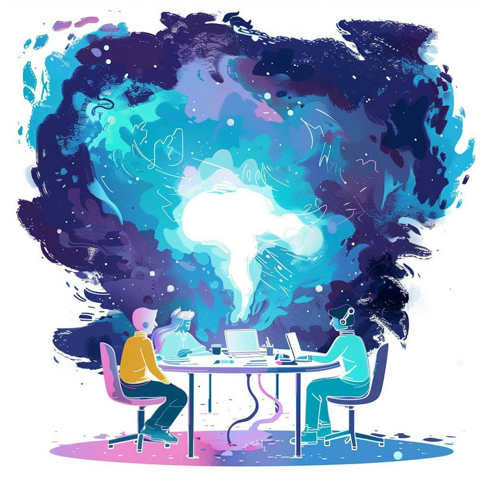 A Team Brainstorming Lofi Illustration 1718665794 4