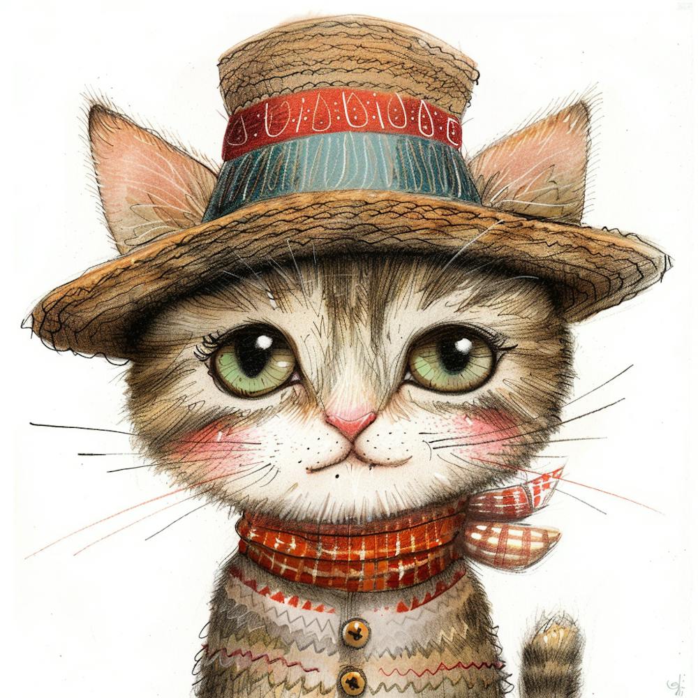 Kitty In A Hat