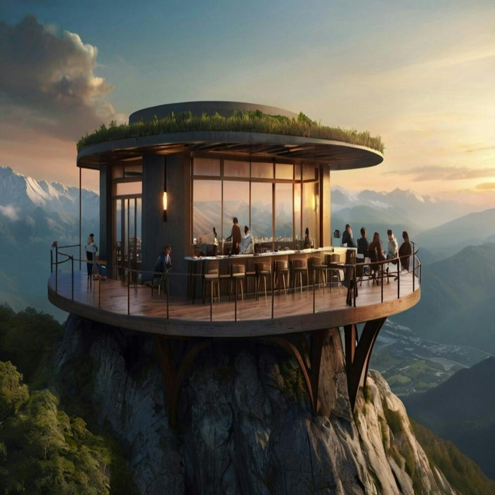 Restaurant On Top Of A Mountain