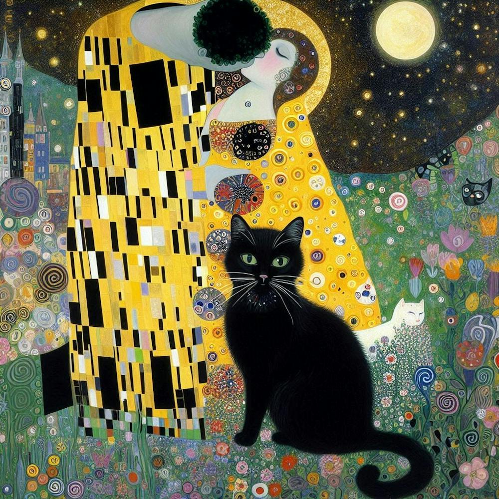 gustav klmit - Chat Noir et The Kiss