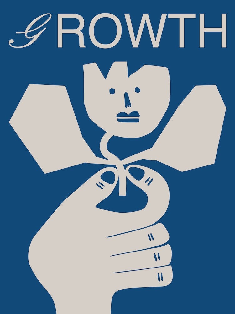Growth Beige On Blue