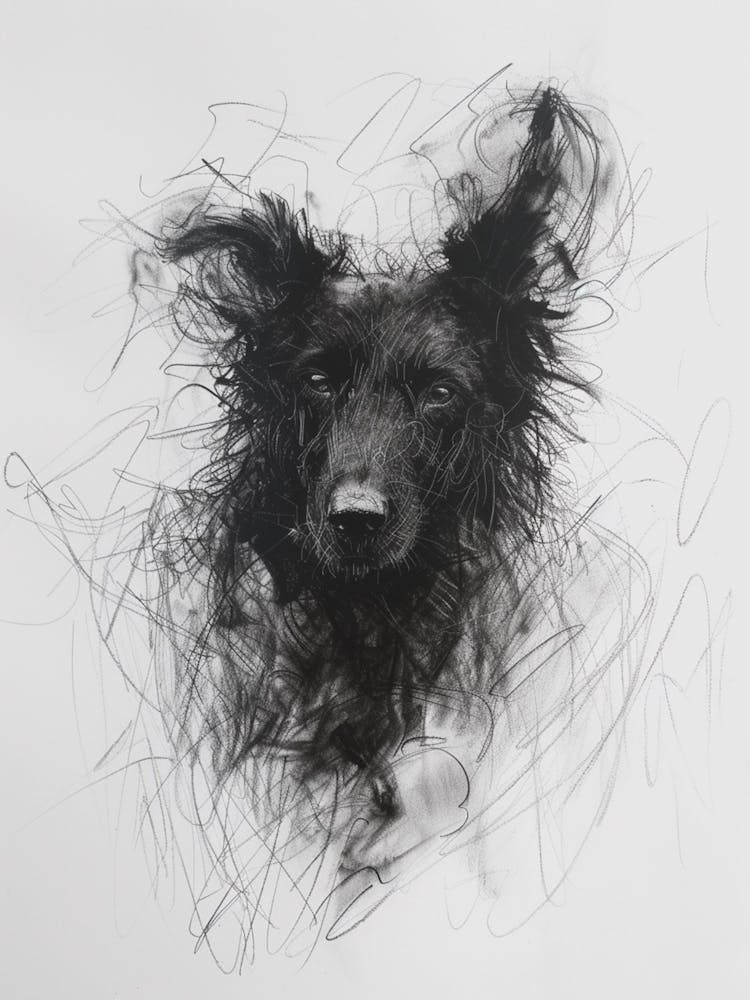 Icelandic Sheepdog Dog Charcoal Line 4