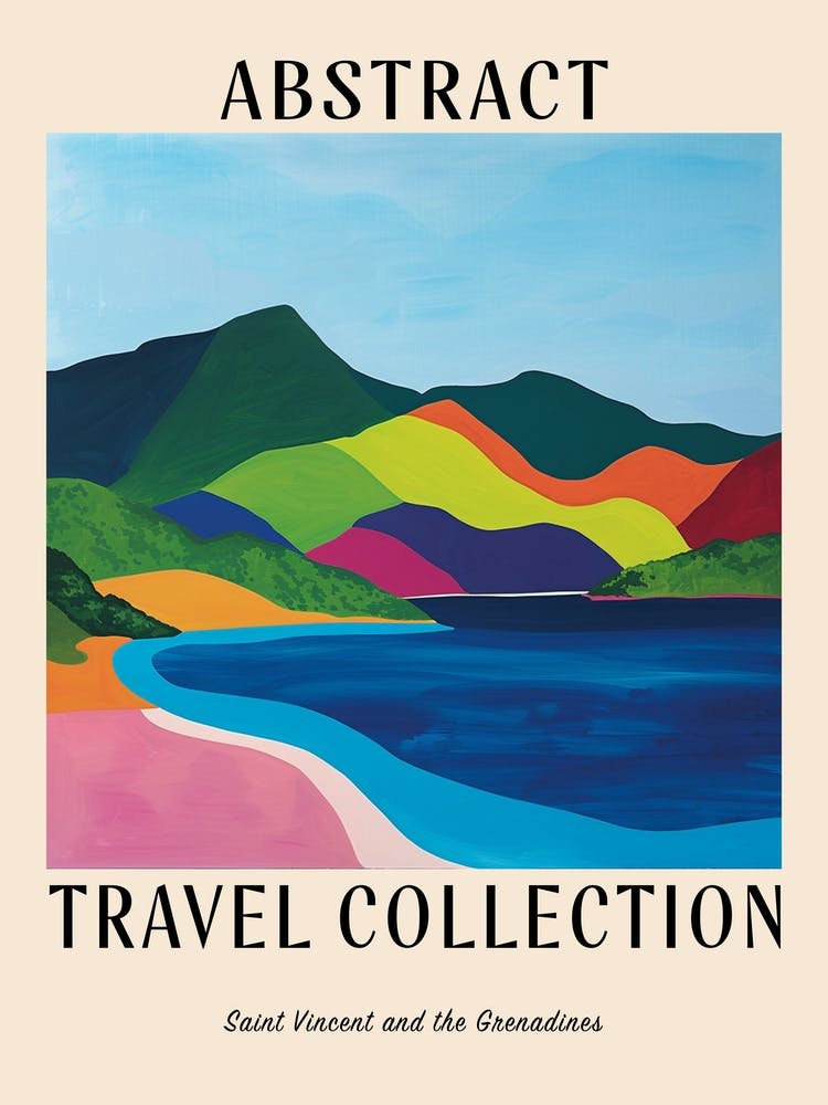 Abstract Travel Collection Poster Saint Vincent And The Grenadines 1