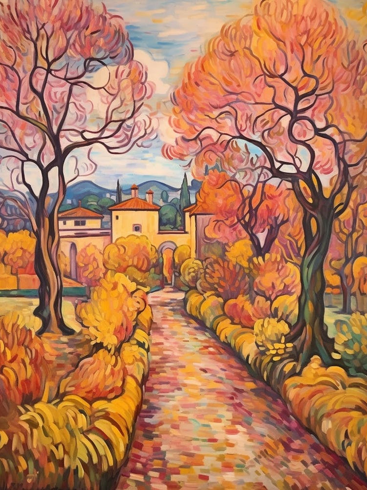 Autumn Gardens Painting Giardino Di Boboli Italy 1