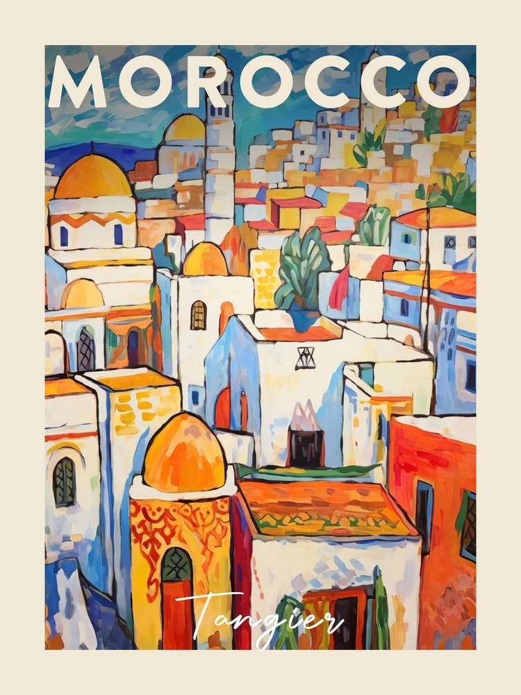 Tangier Morocco 7 Fauvist Painting Travel Poster